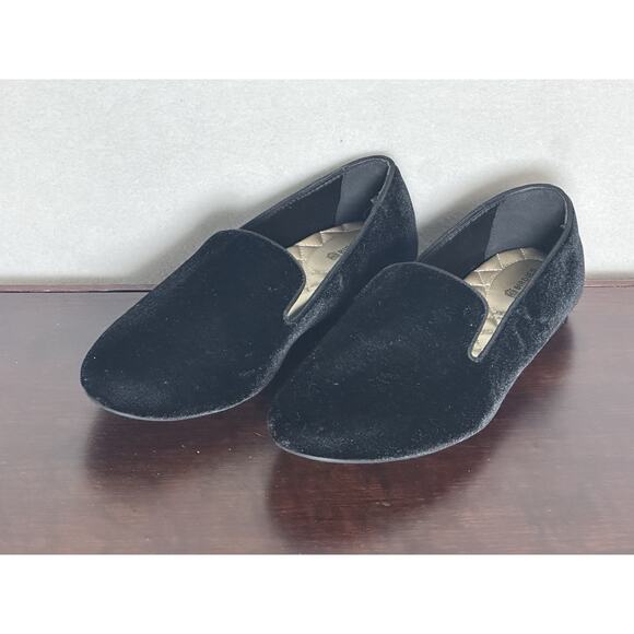 Birdies The Starling Black Velvet Slippers Loafers Women's Size 8 Black EUC - Picture 2 of 7